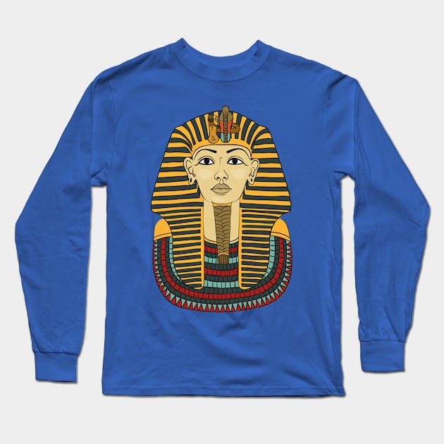 Tutankhamun design Long Sleeve T-Shirt by Mako Design 